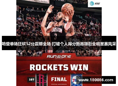 哈登单场狂砍52分震撼全场 打破个人得分新高领衔全明星赛风采